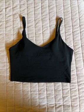 Athleta Black Cropped Seamless Sports Bra Tank